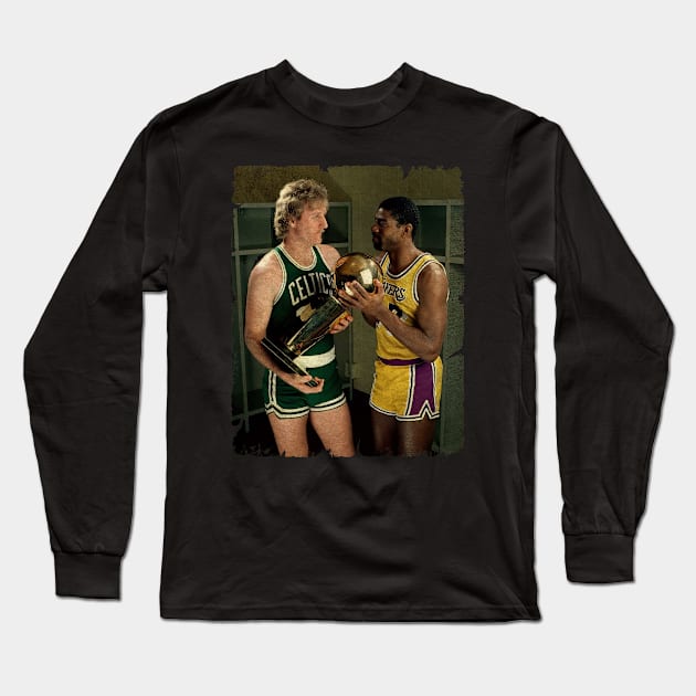 Larry Bird and Magic Johnson Long Sleeve T-Shirt by Wendyshopart